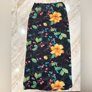 Della Spiga Floral Black Maxi Wrap Skirt | Womens Size 6(no tags) | Boho Elegant